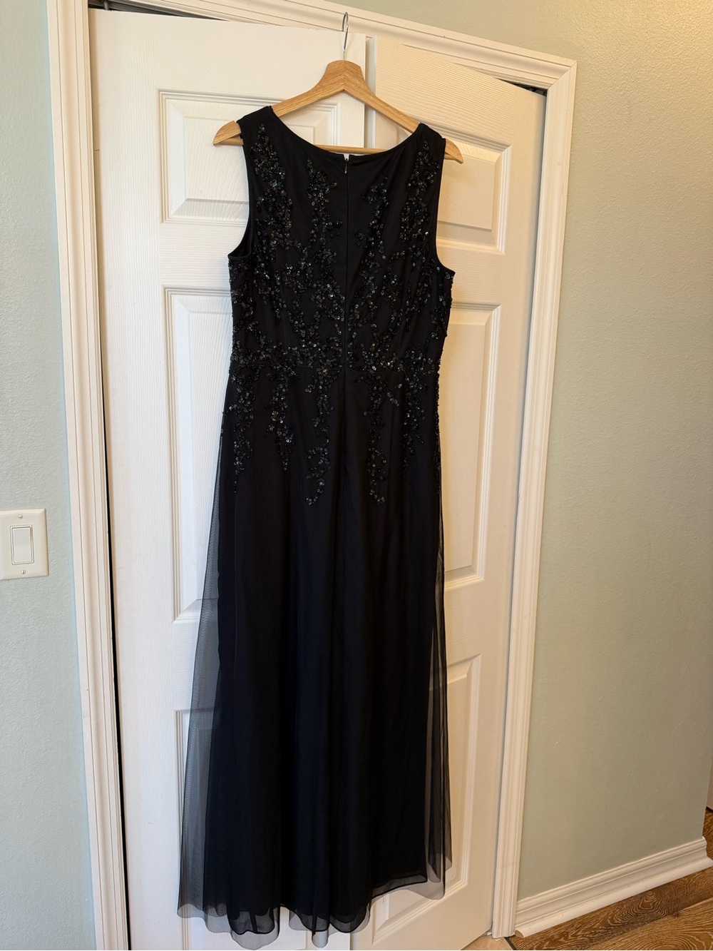 Adrianna Papell Women's Beaded Georgette Jumpsuit black - Picture 10 of 10